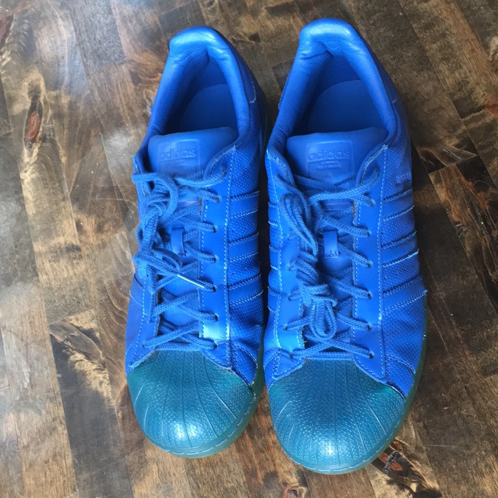 Adidas Superstar Blue on Blue Sneakers mens size 11.5